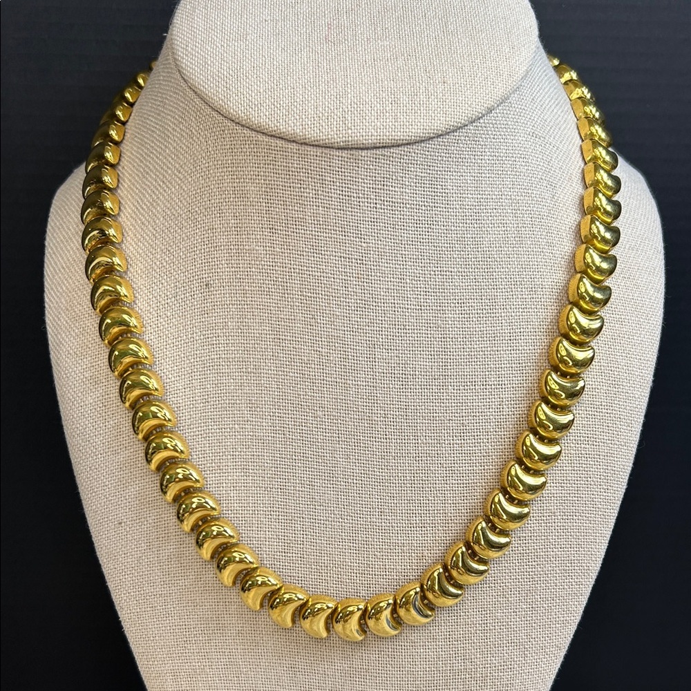 Vintage Napier Gold Crescent Necklace
